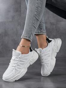 Women's Fashion Versatile Retro Patchwork Contrast Color Comfortable Casual Sports Shoes, Lightweight Breathable Fitness Sneakers, Non-Slip Durable Outdoor Running Shoes, Street Skateboard Shoes, Comfortable Versatile Women Shoes