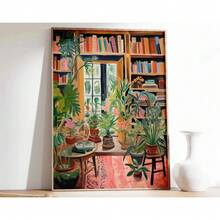 1 pieza Póster artístico de pintura en lienzo para decoración del hogar, regalo de amantes de la lectura y librerías, opcional con marco, para sala de estar - Multicolor - Ver 23