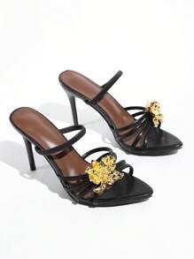 Sandalias de verano 2025 con flor de seda para mujer, lujosas y exquisitas, de alta gama y versátiles