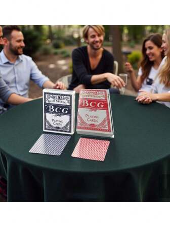 Rood 1 deck / Blauw 1 deck / Rood + blauw 2 decks / Willekeurige kleur 5 decks, Solitaire, Bee Full Back, Wide Card, Rode en blauwe Texas Hold'em-kaarten, Entertainmentkaarten, 54 kaarten (sommige accessoires, willekeurige kleur)