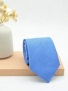 1 件男士 8 厘米条纹商务休闲领带男士领带 - 藍色 - 查看 1