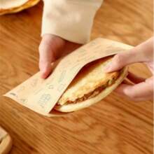 25/50/100pcs Brown Food Sealed Bag, Oil-Proof, Self-Adhesive Storage Bag, Packaging Bag, Sandwich, Bread, Hamburger, Chips, Packaging Bag, Outing, Picnics, Food Self-Adhesive Packaging, Storage Bag, Sandwich Packaging Bag, Chip Packaging, Fried Chicken Packaging Bag, Roasted Chicken Packaging Bag, Food Greaseproof Paper, Pancake Bag