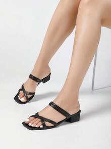 2025新款时尚软底高跟塑料女鞋，防滑防水果冻鞋，四季适用，耐用工作鞋，休闲粗跟高跟凉鞋，女士