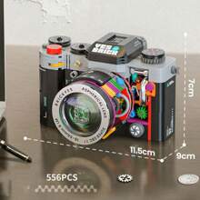 Vivid And Durable ABS Material Vintage Camera Building Block Assembled Model Kit, Retro Dual-Sided Nostalgic Camera Model Blocks, Creative Desktop Decor, Suitable For Boy Girl Birthday Gifts, Thanksgiving, Festivals, Home Decor, No Electricity Required