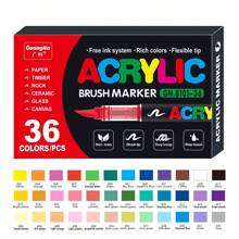 GuangNa Weicher Pinsel-Flüssig-Acrylmarker, Malwerkzeuge, Schulbedarf, Kunstbedarf, kann zum Zeichnen, Malen, DIY, Graffiti auf Metall, Glas, Keramik, Stein, Holz, Papier und anderen Oberflächen verwendet werden. Kann mehrfach übereinander aufgetragen werden. Schulbedarf, Rückkehr zur Schule