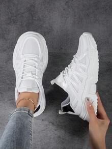 Women's Fashion Versatile Retro Patchwork Contrast Color Comfortable Casual Sports Shoes, Lightweight Breathable Fitness Sneakers, Non-Slip Durable Outdoor Running Shoes, Street Skateboard Shoes, Comfortable Versatile Women Shoes