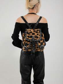 Stylish Leopard Print Women's Backpack - Lightweight Daypack With Adjustable Straps, Pink & Black Animal Pattern Design For Travel, Work, And Casual Use, Travel Backpack | Stylish Handbag | Bag, Backpack For Travel