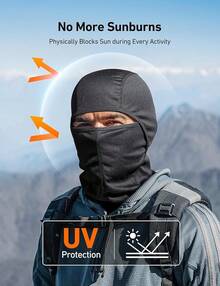 AstroAI - Pasamontañas de verano para hombre, mujer, protección UV, antipolvo, transpirable, para hombre y mujer - Negro - - Ver 4