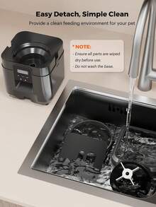 Automatic Cat Feeder, Timed Cat FoodDispenser With 1-4 Meals Per Day For Cats AndSmall Dogs, 2L Auto Pet Feeder For Dry FoodWith Programmable Portion Control,Dual PowerSupply, Easy To Clean, Black