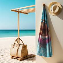 1pc Boho Style Capybara Beach Towel - Super Soft Microfiber, Lightweight, Sand-Proof, Quick Dry & Highly Absorbent. Suitable For Swimming, Surfing, Yoga, Camping - Machine Washable, With Tropical Summer Design And Capybara Artwork, Summer Must-Have Beach Themed Towel With Sand-Proof Fabric, Beach Accessory Travel Essentials Travel Accessories Beach Essentials