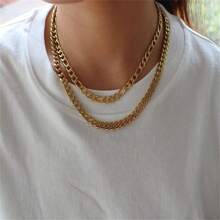 1 pieza Collar minimalista de cadena gruesa, accesorios de joyería para mujeres y niñas