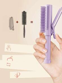 1pc High Skull Top Extendable Curling Hair Comb, Portable Styling Comb With Hair Curling Clip. Body Care Tools. Personal Care And Personal Cleaning Tools.