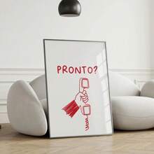 1 pieza Obra de arte de pared con palabras inspiracionales en italiano, impresiones de buenas vibras, carteles, pintura de lienzo minimalista, arte de pared moderno para decoración de sala de estar, con marco opcional