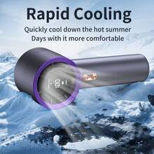 Handheld High-Speed Fan Mini Portable Air Conditioner With Six Fans And 199 Levels Of Infinite Adjustment-Pink - 手持 - 查看 3