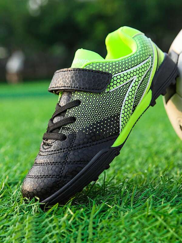 Scarpe da calcio unisex per giovani, scarpe da coppia, scarpe atletiche da studente per ragazzi e ragazze, scarpe da allenamento da calcio, scarpe da escursionismo all'aperto, scarpe da arrampicata, con suole antiscivolo, durevoli, con chiusura a strappo facile da indossare