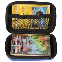 pokemon Nuovo contenitore portacarte Pokémon da 50 capacità, scatola di archiviazione con zip, album, custodia, confezione regalo per collezione di carte Pokémon, custodia nera per gioco di carte