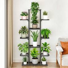 Plant Stand, 5-Tier/7-Tier Metal Indoor Flower Rack, Non-Slip Waterproof Corner Flower Holder For Patio, Garden, Living Room, Bedroom, Balcony - màu đen - Xem 3
