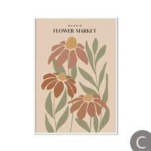 1pc Tulip Vintage Posters Abstract Wall Art Flower Market Nordic Canvas Painting Print Retro Decorative Pictures For Living Room Optional Frame - Multicolor - View 18