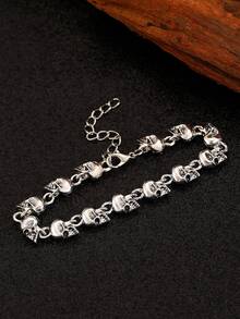 1pc Men's Gothic Punk Style Skull Design Creative Personalized Fashion Bracelet, Men Jewelry Gift - Multicolor - View 9