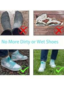Wiederverwendbare Silikon Schuhüberzüge, wasserdicht, rutschfest, verstärkt und verschleißfest Silikon Schuhschützer für Damen und Herren, Silikon Outdoor Schuhüberzug, Latex Reit-Regenstiefel Überzug, wiederverwendbar staubdicht wasserdicht dick rutschfest verschleißfest Schuhüberzug, rutschfeste Gummi-Regenstiefel-Überschuhe, Outdoor Regentag Zubehör - Größen S/M/L verfügbar