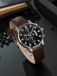 3pcs Classic Casual Men's Watch, Beads Bracelet, And Wallet Gift Set - Perfect Gift For Father, Husband, Boyfriend To Express Love And Care, Cherish Wonderful Moments
