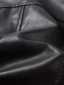 Women's Spring And Fall Simple Versatile Fashion Faux Leather Jacket Short Section Biker Jacket Leather Women Jacket