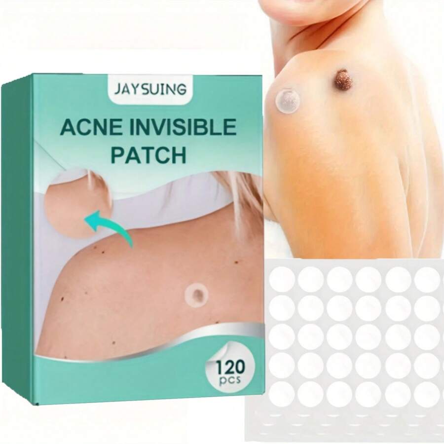 120片温和不刺激隐形祛痘贴 - 浅米色面部遮瑕和化妆贴