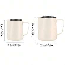 1 Pieza Jarra espumadora de café con leche, taza para espuma de leche, acero inoxidable 304, escala interna precisa, tanque de ordeño de boca precisa, control preciso de la velocidad de flujo de la espuma de leche, sensación cómoda, olla para espuma de leche, utensilios de espresso, exquisita alta calidad, duradero, opción de varios colores, accesorios de café para el hogar, la oficina y la vuelta al colegio de 350/600ml