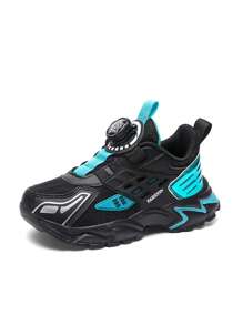 Zapatillas de calle con estilo urbano para adolescentes, tejidas, transpirables, con suelas suaves y antideslizantes, y hebillas giratorias, adecuadas para actividades al aire libre para niños