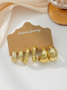 2-18pcs/Set Vintage Geometric Golden Earrings/Eardrop Set, Suitable For All-Year-Round Daily Wear
