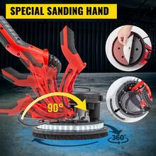 Drywall Sander 850W, Electric Drywall Sander, Variable Speed 800-1750 RPM, Foldable Sheetrock Sander, With Telescope Handle, Electric Sander, With LED Strip Light And Vacuum Bag, Wall Sander - US A Type Plug(110-127V) - View 2