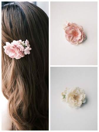 1pc Fresh Flower Bridal Hair Clip, Suitable For Wedding, Party And Occasion