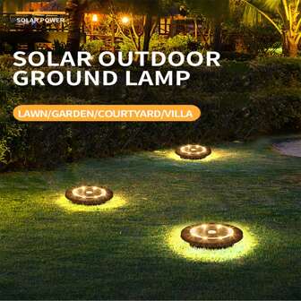 Solar Powered Ground Lights, Outdoor Lawn Lights, Stainless Steel Landscape Lights, Suitable For Lawn, Pathway, Yard, Driveway, Party, Holiday (Warm White And White Light Options)