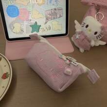 Sanrio Sanrio 1pc Japanese Cute Girly Pencil Case Corduroy Cute Cat Large Capacity Student Desktop Stationery Storage Bag,Makeup Bag,Boho Vibes,Travel Wash Bag For Girls Women Ladies,And Makeup For Teen Girls Women Ladies,Back To School,Office & School Suppliestravel Essentials Vacation Summer Holiday Back To School School Stuff Bag For School Travel Bag For Women Makeup Bag For Travel
