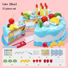 1 pieza Juguete de Pastel de Juego de Roles Realista para Niños, Pastel de Cumpleaños de Imitación Creativa, Juego de Cortar Frutas y Postres, Regalo de Cumpleaños/Navidad, Comida Falsa, Juguetes de Cocina de Madera, Juguetes de Comida de Madera