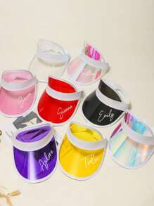 10pcs Personalized Holographic Visors,Beach Bachelorette Gifts,Pool Party Favors,Beach Wedding Gift,Bridesmaids Hat,Bachelorette Party Sun Visors