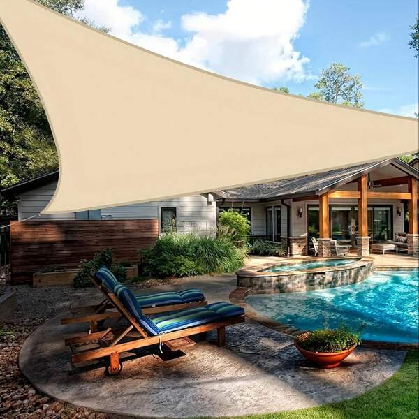 Outdoor Triangular Canopy, Patio Balcony Sun Shade Sail, Landscape Gazebo, Suitable For Terrace/Yard/Deck/Garden/Outdoor Events, UV Protection