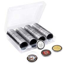100 Pieces Of 30mm Coin Capsules With Transparent Plastic Silver Dollar Holders, Suitable For Collectors With Circular Coin Protective Covers, With Storage Boxes, Suitable For Morgan Silver Dollar Collection Items