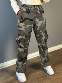 迷彩貨物褲 - 淺灰色 - 查看 2