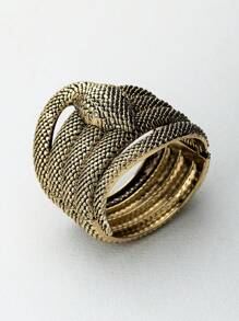 Brazalete con forma de serpiente de metal dorado vintage, estilo europeo y americano, cubre cicatrices 2025