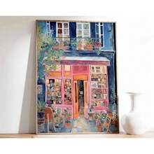 1 pieza Póster artístico de pintura en lienzo para decoración del hogar, regalo de amantes de la lectura y librerías, opcional con marco, para sala de estar - Multicolor - Ver 27