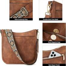 Bolsos cruzados para mujer BOSTANTEN de piel vegana, bolsos de hombro tipo hobo con correa de hombro ancha