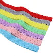 2yards/Lot 20mm Lace Elastic Ribbon Fold Over Spandex Elastic Band For Sewing Lace Trim Waist Band Garment Accessory - Pick Colors - View 1