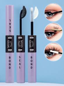 1pc Black Eyelash Adhesive And Clear Seal 2-In-1, DIY Eyelash Extension Glue 6ml, Single Eyelash Glue For Cluster Eyelash Extension Bonding, Strong Styling Lasting 48-72 Hours, Latex-Free, Waterproof, Quick-Drying And Non-Irritating, Suitable For Personal Eyes At Home Cosmetic Eyelash Supplies(6ml) - Black - View 4