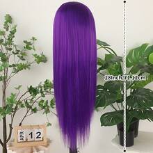 Mint Blue Synthetic Lace Front Wigs Glueless Long Silky Straight Hair 13x4 HD Transparent Lace Wigs For Women Light Blue Green Color Heat Resistant Fiber Hair Natural Hairline Baby Hair Daily  Party Cosplay Halloween Use - 紫色 - 查看 7