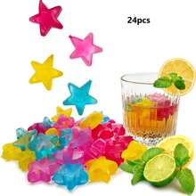 12/24 Reusable Plastic Ice Cubes – Washable & Freezable Ice Blocks For Smoothies, Coffee, Bars, Parties & Holiday Celebrations – Perfect For Christmas, Easter & Thanksgiving