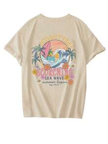 Women T-Shirts Casual Summer - Apricot - View 4