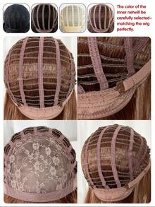 26 Inch Burnt Orange Straight Wig With Full Bangs - American Style Dirty Rust Copper Long Hair - Heat Resistant Synthetic Fiber With Rose Net Cap - Sunset Tone For All Skin Tones (Daily & Party) - Dirty Orange - View 6