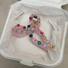 Elegant Rhinestone Bow Hairpin - Retro Style, Non-Slip Ponytail Clip, Sweet And High-End Jelly Bow Clip, Slouchy Niche Hair Hair Claw, Luxury Retro Style | Light Luxury Czech Rhinestone Super Flash, Suitable For Ladies And Girls | Parties And Special Occasions | Luxury Hairpin Hair Clips Hair Jaw Clip Hair Clamps Hair Clutch Hair Catcher Clip, Claw Clip Fall Winter Hair Accessories For Women For Vacation Outfits Woman