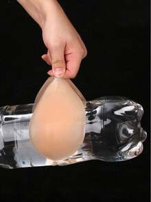 2pcs Silicone Invisible Bra, Women Super Sticky Silicone Invisible Bra, Bridal Bra, Reusable Summer Women Underwear, Dress, Camisole - Apricot - View 5